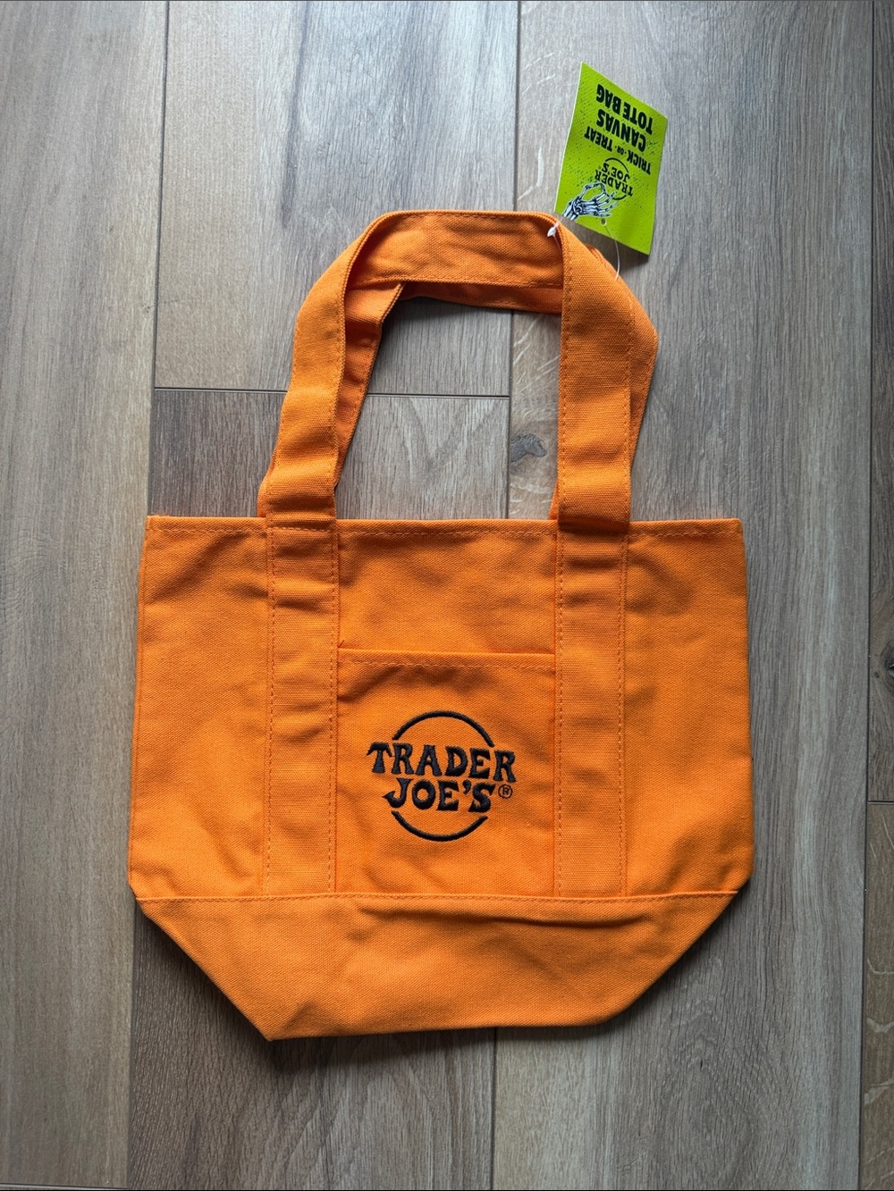 Trader Joe's Orange Canvas Tote Bag - Reusable Shopper